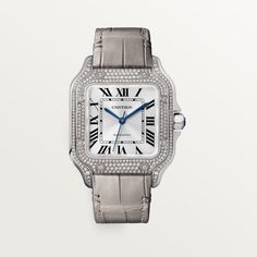 Cartier Diamond Watch With Palladium Hardware, Luxury Automatic Watch Accessories For Formal Occasions, Cartier Diamond Watch With Chronometer For Formal Occasions, Cartier Automatic Watch For Formal Occasions, Elegant Cartier Chronograph Watch, Formal Cartier Diamond Watch With Chronometer, Classic White Gold Diamond Chronograph Watch, Classic White Gold Everyday Luxury Watch, Classic White Gold Diamond Watch With Chronograph