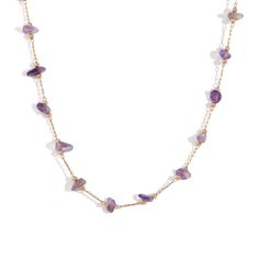 This quirky and playful bohemian style necklace features stunning gemstone beads. Collect and layer them for a unique and stylish look. Embrace your inner boho chic with this one-of-a-kind piece! DETAILS & SIZE Finish: 18K gold plate Material: Stainless Steel, Amethyst, Faux Turquoise, Faux Pearls, Quartz Measurements: Beads: approx. 6mm; Chain: 16" + 2" extension Lobster Claw clasp Waterproof, tarnish-resistant, and nickel free Shop Necklaces for more options to layer with this! Beaded Gold Necklace, Handmade Chain, Waterproof Jewelry, Dainty Bracelets, Statement Bracelet, Cartilage Earrings, Single Earring, Style Necklace, Bracelet For Women