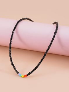 LGBT Beaded Necklace – theshejewelry Lacing Techniques, Shoe Lacing, Shoe Lacing Techniques, Simple Beaded Necklaces, Lavender Stone, Beaded Necklace Diy, Diy Bracelets Easy, Neck Accessories, Natural Stone Bracelets