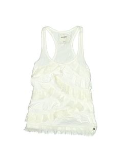 Abercrombie Sleeveless Top Size: X-Large White Tops - used. 100% COTTON, Halter, | Abercrombie Sleeveless Top White Halter Tops - Used - Size X-Large White Stretch Tank Top With Ruffles, White Ruffled Summer Tank Top, Cotton Stretch Tank Top With Ruffles, Cotton Stretch Ruffle Tank Top, Cotton Ruffle Tank Top, Stretch Cotton Tank Top With Ruffles, White Ruffled Tank Top, White Cotton Beach Vest, Casual White Ruffled Tank Top