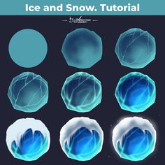 the ice and snow texture pack is shown with different shapes, sizes, and colors