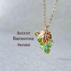 All necklaces are handmade and designed by us. In our store you will find high quality jewelry and in a reasonable price. -August Birthstone Grapevine Pendant- Celebrate August with our beautiful August Birthstone Grapevine Pendant, featuring the vibrant peridot. Known for symbolizing strength and positivity, this pendant is complemented by decorative prehnite and green aventurine. This unique gemstone necklace makes an ideal gift for August birthdays, adding a touch of elegance and freshness to any jewelry collection. Embrace your birth month with this exquisite handcrafted piece. All crystal beads in our store are natural and in high grade.  -Materials and Size- Crystal: Peridot, Green Aventurine, Prehnite Chain: 18K Gold Filled/White Gold Filled Beads Size: 6mm, 4mm  (please allow 0.5mm Aventurine Jewelry Gift, Round Aventurine Jewelry Gift, Handmade Spiritual Birthstone Pendant Necklace, Aventurine Gemstone Beads Jewelry As Gift, Aventurine Gemstone Beads Jewelry For Gift, Jade Jewelry With Natural Stones For Anniversary, Jade Necklace With Natural Stones As A Gift, Jade Necklace With Natural Stones For Gifting, Jade Gemstone Necklace As Gift