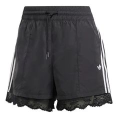 Shop (WMNS) adidas originals Lace Trim 3-Stripes Shorts 'Black' II5605 at KICKS CREW — your go-to for authentic, stylish sneakers. Whether for fashion, performance, or collection, find your perfect pair with us. Shorts Alexander Wang, Adidas Logo Athleisure Shorts For Streetwear, Sportswear Shorts With Three Stripes For Spring, Spring Sportswear Shorts With Three Stripes, Adidas Three Stripes Shorts For Streetwear, Adidas Three Stripes Streetwear Shorts, Summer Sportswear Bottoms With Three Stripes, Summer Athleisure Shorts With Three Stripes Branding, Three Stripes Sportswear Bottoms For Summer