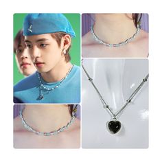 Hello BTS Army and fans around the world. These Necklaces are beautifully handcrafted just for you! Perfect addition for your BTS Jewelry collection. Be Stylish and fashionable like V-Kim Taehyung. Material: Natural Stone Irregular Shape Blue Aquamarines Beads. Stone Size: 6-8mm Natural White Mother Of Pearl Shell Beads Round Shells Loose Beads. Beads Size: 3mm Closure: Lobster Claw and 2 inches Chain Extender made of Smooth and Shiny Stainless Steel. Color: Same as Pictures Necklace Length: Ava Blue Kpop Style Jewelry For Gift, Blue Handmade Beaded Necklaces With Heart Pendant, Handmade Blue Beaded Necklaces With Heart Pendant, Handmade Blue Beaded Necklace With Heart Pendant, Blue Beaded Necklace With Heart Pendant, Blue Heart Pendant Beaded Necklace As Gift, Bts Necklace, Bts Jewelry, Celebrity Necklace