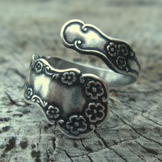 Silver spoon ring Vintage Toe Ring For Jewelry Making, Vintage Metal Toe Ring, Vintage Toe Ring Jewelry Gift, Vintage Brass Open Ring Jewelry, Antique Silver Adjustable Victorian Ring, Handmade Antique Silver Vintage Rings, Adjustable Antique Silver Victorian Ring, Adjustable Nickel-free Antique Silver Rings, Adjustable Antique Silver Nickel-free Rings