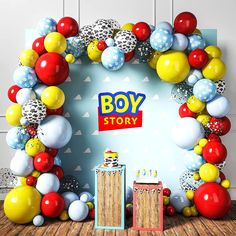 PRICES MAY VARY. TOY STORY BIRTHDAY DECORATIONS: Make your own wonderful backdrop, centerpieces, and jaw-dropping entryways with our toy story balloon arch kit. Add a burst of color to your party with these perfectly sized balloons that come in 6 different colors including clouds and cow patterns. Different colors and sizes of balloons stimulate a perfect 3D effect. HIGH-QUALITY LATEX: Made of durable latex, our jessie and woody theme balloons are not going to burst in the middle of your party l Kids Table Birthday Party Toy Story, Toy Story Theme Party Walmart, Toy Story Themed Birthday Party Michaels Stores, Toy Story Table Clothes, This Is Us Birthday Party, Toy Story Birthday Party Treat Table, Toy Story Tablecloth, Paw Patrol Balloon Garland Boy, Toys Theme Party