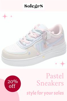 Embrace the pastel trend with our latest sneaker collection! 🎨👟 From serene blues to blush pinks, these sneakers are more than just footwear, they're a fashion statement. Perfect for mixing and matching with your favorite spring outfits. #PastelPalette #SneakerChic #SpringFashion Kawaii Low-top Sneakers For Spring, Harajuku Style Low-top Sneakers For Spring, Kawaii Sneakers For Spring Streetwear, Pink Harajuku Sneakers For Spring, Trendy Canvas Shoes With Round Toe, Trendy Round Toe Canvas Shoes, Spring Low-top Sneakers For School, Spring School Low-top Sneakers, Low-top Sneakers For School In Spring