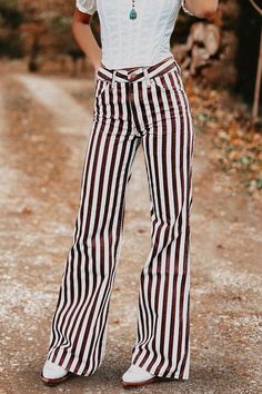 Retro Cotton Bottoms For Fall, Trendy Summer Cotton Flares, Trendy Stretch Cotton Flares, Cotton High-waisted Flare Jeans For Fall, High-waisted Cotton Flare Jeans For Fall, Trendy Non-stretch Wide Leg Flares, Summer High-waist Cotton Flares, Summer High Waist Cotton Flares, Casual Cotton Summer Flares