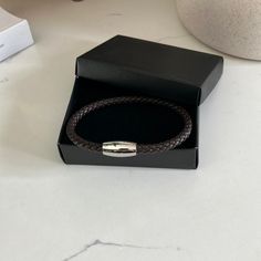 New In Box, Men’s Twisted Rope, Bracelet, Cuff With Chrome Design, Great For Gifts, Birthdays, Or Any Special Occasion Color B Brown, And Chrome. Chrome Design, Bracelet Cuff, Mens Accessories Jewelry, Brown Silver, Rope Bracelet, Brown Color, Cuff Bracelets, Special Occasion, Mens Accessories