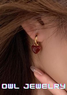 Gender:Women Material:Zinc Alloy Color:Multicolor Earring Studs Materials:925 Sterling Silver Multicolor Earrings, Owl Jewelry, Red Jewelry, Red Heart, Jewelry Earrings Hoops, Zinc Alloy, Etsy Earrings, Hoop Earrings, Jewelry Earrings