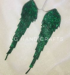 Diamond Style Beaded Handmade Rhinestone Earrings Waterfall - Etsy Green Drop Crystal Earrings For Party, Party Tassel Drop Earrings With Rhinestones, Party Rhinestone Tassel Drop Earrings, Party Beaded Chandelier Earrings, Green Tassel Earrings For Party, Long Drop Crystal Earrings For Party, Party Beaded Drop Earrings, Dangle Beaded Earrings With Rhinestones As Gift, Dangle Beaded Earrings For Party