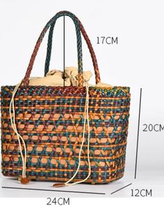 Casual style. Lightweight. Straw. Raffia natural fiber. Lined. Drawstring. Metal bottom accesories. Measurements are 24 cms. Length (9.44” inches) x 20cms height (7.87” inches) x 12 cms width (5" inches) Color may be lighter or darker depending of the device it is displayed. Casual Handheld Straw Bag Made Of Jute, Spring Brown Handwoven Shoulder Bag, Casual Jute Straw Handheld Bag, Spring Handwoven Brown Shoulder Bag, Casual Handheld Jute Straw Bag, Summer Rectangular Bag With Bamboo Handle, Summer Bag With Bamboo Handle And Rectangular Shape, Brown Woven Straw Bag For Vacation, Rectangular Straw Bag With Bamboo Handle For Vacation