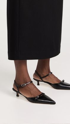 AEYDE Melia Nappa Leather Heels | Shopbop Pointed Toe Calf Leather Heels With Buckle, Pointed Toe Calf Leather Heels With Buckle Closure, Leather Court Shoes With Low Heel, Leather Low Heel Shoes, Calf Leather Low Heel Slingback Pumps With Buckle, Calf Leather Low Heel Slingback Pumps With Buckle Closure, Business Slingback Pumps With Heel Strap In Calf Leather, Calf Leather Slingback Pumps For Business, Business Calf Leather Slingback Pumps With Heel Strap