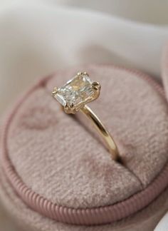 14k yellow gold | 2.00 carat radiant lab diamond solitaire featuring double prongs Olive Avenue Jewelry, Ring Inspo, Cute Engagement Rings, Future Engagement Rings, Solitaire Setting, Wedding Aesthetic, Morganite Engagement, Dream Engagement, Dream Engagement Rings