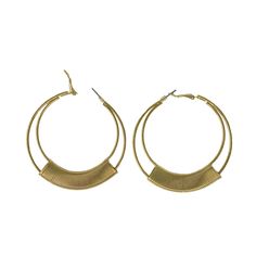 Gold-tone hoop earrings.

2-day processing. Shipped in 4-7 days. Semi-circle Metal Hoop Earrings, Metal Semi-circle Hoop Earrings For Pierced Ears, Semi-circle Metal Hoop Earrings For Pierced Ears, Semi-circle Metal Hoop Earrings As Gift, Metal Semi-circle Hoop Earrings, Tarnish Resistant Metal Circle Hoop Earrings, Tarnish Resistant Metal Hoop Earrings, Jewelry Tags, Gold Hoop