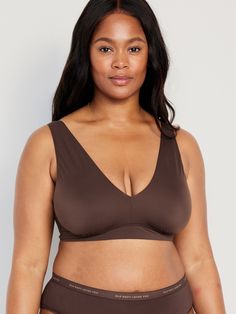 deep v-neck wide straps elastic-banded hem fitted high coverage hits above ribcage light support for a-c cups xs = 34a, 32b cup sizes s = 32c, 34b, 36a cup sizes m = 34c, 34d, 36B, 36c, 38b cup sizes l = 34d, 34dd, 36c, 36d, 38b, 40b cup sizes xl = 38dd, 40d, 40dd cup sizes xxl = 42d, 42dd cup sizes models are approx.  5'9" and wear sizes s (4), l (12), and xl (18)machine wash according to the care instruction label Solid Color Bra-friendly Low-cut Tank Top, Fitted Low-cut Sports Bra, V-neck Sports Bra With Light Support, Low-cut Solid Nursing Bra With Medium Bust Support, Stretch Low-cut Bra-friendly Tank Top, Stretch Low-cut Bra Friendly Tank Top, Fitted Bra With Seamless Construction And Wide Straps, Seamless Medium Support V-neck Tops, Seamless V-neck Tops With Medium Support