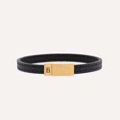 thin black leather gold bracelet fot men stainless steel steel and barnett Classic Leather Bracelets For Everyday, Adjustable Yellow Gold Leather Bracelet, Classic Gold Leather Bracelet For Everyday, Luxury Adjustable Leather Bracelet For Everyday Wear, Modern Yellow Gold Leather Bracelet, Modern Jewelry With Leather Strap And Rectangular Shape, Modern Gold Leather Bracelet For Everyday, Gold Modern Leather Bracelet For Everyday Wear, Luxury Leather Bracelet For Everyday