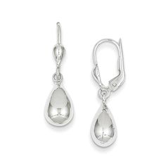 Lovely to look at, these fashion drop earrings catch and reflect light for a brilliant look. Crafted in cool 14K white gold, each earring features a dainty teardrop dangle. Polished to a bright shine, these eye-catching earrings secure with lever backs. Elegant Pierced Teardrop Earrings, Elegant Pierced Teardrop Pendant, Modern White Gold Teardrop Earrings, Formal Pear-shaped Teardrop Earrings In White Gold, Formal White Gold Pear-shaped Teardrop Earrings, Teardrop Shaped Jewelry With Shiny Finish For Anniversary, Formal Teardrop Pendant Drop Earrings, Elegant Long Drop Teardrop Earrings With Polished Finish, Formal Teardrop Pendant Earrings