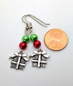 Christmas Package Beaded Earrings Present Charms Dangle | Etsy Holiday Jewelry With Matching Earrings, Christmas Gift Drop Earrings, Festive Christmas Jewelry With Matching Earrings, Christmas Jewelry Gift With Matching Earrings, Christmas Jewelry Set As Gift With Matching Earrings, Christmas Jewelry Gift Set With Matching Earrings, Holiday Jewelry With Matching Dangle Earrings, Festive Holiday Dangle Jewelry, Holiday Dangle Jewelry With Matching Earrings