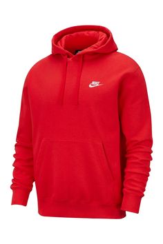 Cotton-rich fleece keeps you comfy in a street-ready hoodie with the classic Swoosh logo on the chest. 26" length (size Medium) Drawstring hood Kangaroo pocket 80% cotton, 20% polyester Machine wash, tumble dry Imported Nike Urban Hoodie With Kangaroo Pocket, Nike Urban Sweatshirt With Kangaroo Pocket, Nike Solid Color Hoodie With Drawstring, Nike Hoodie With Kangaroo Pocket For Streetwear, Casual Sports Hooded Sweats, Casual Sports Hoodie Sweats, Casual Sports Sweats With Hoodie, Nike Casual Sweatshirt With Drawstring Hood, Nike Solid Color Hoodie For Streetwear