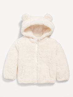 built-in hood with critter "ears" at crown long sleeves full-length zipper diagonal on-seam welt pockets relaxed fit hits at hipmachine wash according to the care instruction label Toddler Coats Girl, Old Navy Toddler Girl, Bear Ears, Baby Colors, Toddler Girl Outfits, Baby Size, Toddler Gifts, Toddler Girls, Toddler Outfits