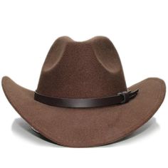 Sport that look from the old days with this Cowboy Hat from Innovato Design. This hat is made from 100% wool thereby making your head warm on a cold weather. Have a picture taken with your little one with you and your child wearing this cowboy hat in a rodeo-themed party or formal party for a moment to remember. The coffee leather band around the hat amplifies the retro style that wins the hearts of many on that night of the party. To adjust the size of the hat, simply pull the rope inside. A pair of this parent-child cowboy hat is perfect to be a present for a family friend or relative who loves matching outfits. You'll surely create a wonderful time with loved ones with this cowboy hat.  Product Highlights:   Comfortable wool material that is perfect for the cold weather  Nine solid colo Vintage Fall Felt Hat, Classic Brown Hat Bands For Winter, Classic Brown Top Hat For Winter, Winter Brimmed Felt Hat, Classic Brown Winter Hat Bands, Vintage Hats For Outdoor Fall Use, Vintage Outdoor Hat For Fall, Vintage Fall Hat For Outdoor, Brown Felt Hat With Short Brim