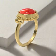 This stately ring is quintessentially classic in design, and is based on several Roman examples dating to the first and second centuries AD found in Bay of Naples towns, and in areas that were at one point known as Roman Britain. Its focal point is a prominent round stone in a bezel setting, which is crowned by a brilliant ribbed border. "Dignitas" was an important and serious concept in the Roman world - and something to which all Romans aspired - though it is difficult to define today. It mean Classic Adjustable Crystal Ring With Metal Band, Elegant Domed Jewelry With Bezel Setting, Timeless Gift Sapphire Cabochon Ring, Timeless Cabochon Sapphire Ring Gift, Elegant Cabochon Rings For Anniversary, Red Domed Gemstone Rings, Classic Adjustable Crystal Ring, Classic Stackable Rings With Bezel Setting, Open Ring Shape, Elegant Engraved Open Ring With Gemstone