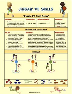 the jigsaw fitness poster is displayed on a white background with an orange and yellow border