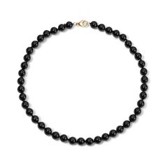 Discover the allure of nature’s colorful treasures with our exquisite collection of gemstone beaded necklaces. Each piece is meticulously handcrafted, blending classic elegance with a colorful twist. Black agate is associated with balance, protection, and healing Available in 14K Yellow Gold Bead type = Black Agate Bead size = 8mm Length = 16in Elegant Rondelle Beads With Natural Stones, Elegant Agate Beaded Necklace With Polished Beads, Elegant Onyx Crystal Necklaces With Natural Stones, Elegant Gemstone Rondelle Beads, Elegant Rondelle Gemstone Beads, Onyx Necklace With 8mm Round Beads, Onyx Bead Necklaces With 8mm Round Beads, Onyx Bead Necklace With 8mm Round Beads, Elegant Agate Round Crystal Necklaces