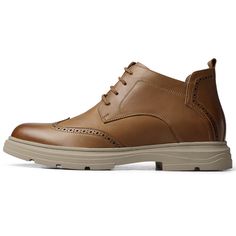 Formal High-top Lace-up Boots With Brogue Detailing, Casual Wingtip Lace-up Boots For Work, Flat Heel Brogue Boots For Work, Classic Leather Wingtip Shoes With Reinforced Heel, Casual Wingtip Lace-up Boots With Rubber Sole, Classic Wingtip Leather Shoes With Reinforced Heel, Formal Ankle-high Leather Shoes With Brogue Detailing, Casual Brown Wingtip Boots, Business Ankle-high Lace-up Boots With Brogue Detailing