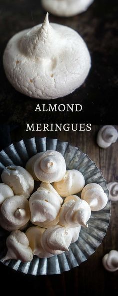 there are several different types of meringues in the bowl on the table together