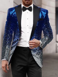 Men's Sequin Party Blazer 70s Disco Retro Sparkle Jacket Solid Colored Single Breasted One-button Black Silver Yellow Blue 2024 2024 - $95.99 Sparkle Jacket, Gala Attire, Disco Look, 70’s Disco, Sequin Blazer, Sequin Party, 70s Disco, Blazers For Men, Jackets Online