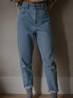 The Perfect Jeans, School Sweatshirts, Mommy And Me Outfits, 90s Style, Perfect Jeans, Chunky Sweater, Romper Pants, Light Denim, Mom Style