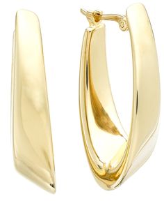 Glamorous with a hint of an edge, these visor drop earrings make a fashionably fierce statement. Crafted from 14k gold. Approximate drop: 1 inch. Trendy Gold Earrings, Pearl Earrings Gold, Types Of Jewelry, Buy Earrings, Yellow Earrings, Earrings Pearl, Online Earrings, Ear Jewelry, Gold Hoop