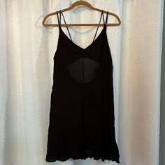 Nwt Out From Under Black Slip Dress/Nightie. Size L Black Sleeveless Slip Dress For Vacation, Summer Mini Dress With Built-in Bra For Night, Black Sheer Slip Dress For Summer, Black V-neck Slip Dress For Daywear, Black Camisole Mini Dress For The Beach, Black Camisole Mini Dress For Beach, Black Casual Camisole Slip Dress, Black Camisole Mini Dress Casual Style, Black Beach Dress From Urban Outfitters