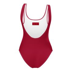 This one-piece swimsuit for all figures will bring out your best features. Enjoy the smooth fabric and the flattering design, and show it off by the sea or pool! • 82% Polyester, 18% Spandex • Fabric weight: 6.78 oz/yd² (230 g/m²), weight may vary by 5% • Chlorine-resistant fabric • Cheeky fit with a scoop neckline and a low scoop back • Zig-zag stitching • Double-layer front • Four-way stretch material stretches and recovers on the cross and lengthwise grainsSize guide CHEST (cm) WAIST (cm) HIP Red Swimwear For Water Sports In Summer, Red Beachwear For Water Sports, Red Sports Swimwear For Beach Season, Fitted Red Swimwear For Water Sports, Red Tankini For Beach Season Sports, Red Sports Tankini For Beach Season, Red Lined Tankini For Poolside, Red Beachwear Tankini For Swimming, Red Stretch One-piece Swimsuit