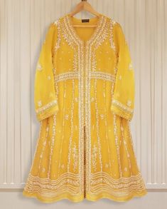 This gorgeous piece in color yellow from agha noor is a must have for your wardrobe.  Pure chiffon shirt and duppata. Yellow Long Sleeve Kurta With Sheer Dupatta, Yellow Long-sleeved Kurta With Sheer Dupatta, Yellow Long Sleeve Salwar Kameez With Sheer Dupatta, Elegant Yellow Anarkali Set With Sheer Dupatta, Elegant Party Lehenga With Naqshi Details, Designer Yellow Anarkali Set With Dabka, Yellow Anarkali Set With Dabka Embroidery, Naqshi Embellished Shantoon Anarkali Set For Wedding, Yellow Floor-length Dabka Sharara