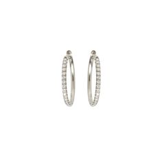 Zoe Chicco 14kt Gold Large Pavé Diamond Hinge Huggie Hoops Hypoallergenic Diamond Hoop Earrings In White Gold, Everyday Luxury White Gold Hoop Earrings With Pave Setting, Luxury Small Hoop Pave Huggie Earrings, Small Hoop Earrings With Pave Setting Fine Jewelry, Classic Everyday Hoop Earrings With Diamond Accents, Small Hoop Earrings With Pave Setting, Everyday Diamond Hoop Earrings Hypoallergenic, Everyday White Gold Huggie Earrings With Diamond Accents, Everyday Hypoallergenic Diamond Hoop Earrings