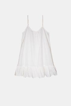 Ruffle Nightgown - Go Gently Nation Feminine Cotton Nightgown For Loungewear, Summer Cotton Nightgown For Loungewear, Spring Cotton Bedtime Dress, Summer Cotton Nightgown, Feminine Cotton Sleepover Dress, Feminine Cotton Dress For Sleepover, Cotton Mini Dress With Ruffle Hem For Beach, Summer Sundress With Ruffle Hem For Daywear, White Flowy Sleep Dress