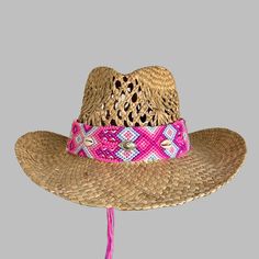 Designed and decorated in Ibiza, unique handmade straw hat with artisanal main piece weaved in Mexico supporting a local woman group by fair trade. Fresh and fashionable for sunny days and cool and elegant as an accessory for the night.  One piece only. Family business. Brand: @IbizaCapatchos Artisan Panama Hat For Beach In Spring, Artisan Panama Hat For Spring Beach, Woven Toquilla Straw Hat Bands For Summer, Artisan Woven Straw Hat For Summer, Artisan Woven Straw Hat For Spring, Handmade Fedora Panama Hat In Toquilla Straw, Summer Festival Panama Hat Made Of Palm Leaf, Summer Festival Panama Hat In Palm Leaf, Handwoven Natural Sun Hat For Rodeo