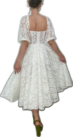 Garden Gown, Dahlia Garden, Dahlias Garden, Dreamy Whites, Ribbon Belt, Flared Dress, Gowns With Sleeves, Puffy Sleeves, Lace Fabric