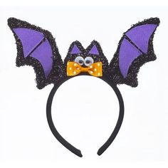 Look spooky while also acting comical! ; Bat headband; Great for wearing at Halloween parties and events; Perfect as or in addition to a costume; One size fits most; Measures 8in (20cm) tall and wide Color: Purple. Bat Headband, Bat Halloween, Halloween Headband, Black And Purple, Halloween Parties, Halloween Accessories, Halloween Bats, Color Purple, Halloween Party