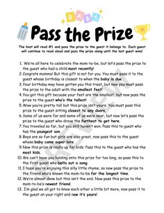 a poem that says pass the prize