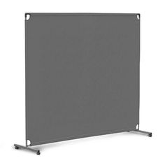 a gray screen with wheels on it