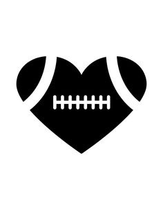 a black and white heart shaped football ball