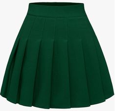 This classic green pleated cheer skirt has a look that is chic and stylish! This is a divine high waisted skirt that pairs beautifully with our crop tops, bandeaus, bodysuits and sweatshirts. Rock the house on game day in this beauty! Poly/Spandex, Elastic Waistband, Pull On Style Green Pleated Fitted Tennis Skirt, Short Green Pleated Skirt, Green Pleated School Skirt, Green Pleated Stretch Mini Skirt, Green Pleated Non-stretch Skirt, Green Skirts, Pleaded Skirt, Green Pleated Skirt, School Skirt