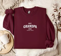 Celebrate the best grandpa in style with our Best Grandpa Ever Sweatshirt! This cool grandpa sweater makes the perfect gift for grandparents, especially as a thoughtful Christmas gift for grandpa. Its cozy fabric ensures comfort, making it ideal for everyday wear or family gatherings. Looking for a unique new grandpa gift? This sweatshirt is a memorable way to reveal your pregnancy to family, letting him wear his pride proudly. Grab yours now and make his day special! PRODUCT DETAILS 💡 ✅ Materi Grammy Sweatshirt, Nana Sweatshirt, Christmas Gift For Grandma, Best Grandma Ever, Grandparents Christmas, Best Grandpa, Best Grandma, Christmas Gifts For Grandma, Thoughtful Christmas Gifts