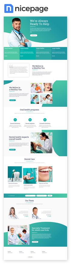 the website design for nicepage is designed to look like it's being used by doctors