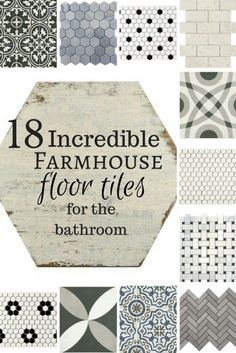 18 Incredible farmhouse floor tiles for the bathroom! Oh my! If I could have all these in my home I would! Farmhouse Floor Tiles, Flooring Bathroom, Trendy Farmhouse, Farmhouse Flooring, Room Tiles, Bathroom Tiles