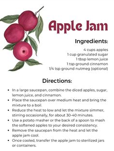 an apple jam recipe with instructions on how to make it